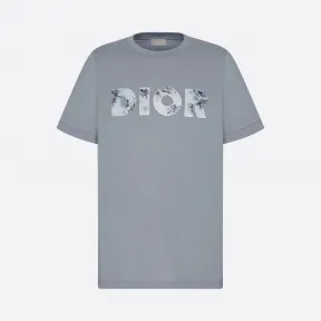 迪奥/Dior 灰色棉质平纹针织布 T 恤搭配 DIOR AND DANIEL ARSHAM 褪色 3D 徽标印花 023J600E0589-C888