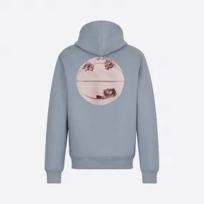 迪奥/Dior 灰色 Molton 棉质连帽衫搭配 DIOR AND DANIEL ARSHAM 褪色“CD”和 3D 篮球印花 023J605A0531-C884