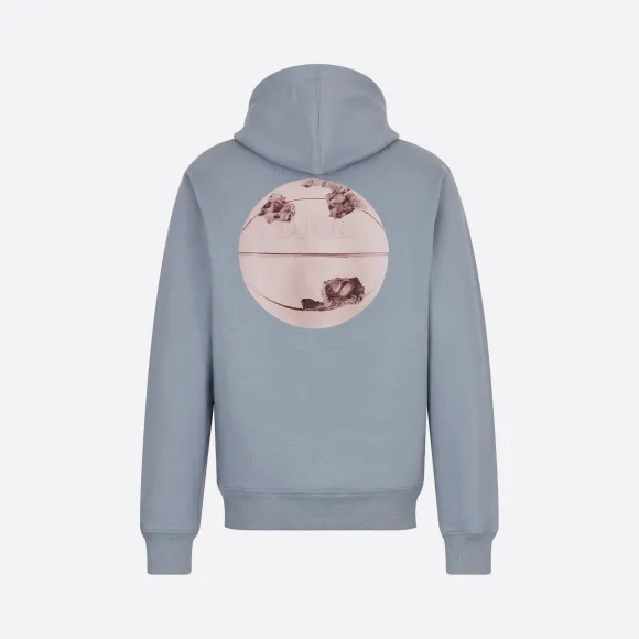 迪奥/Dior 灰色 Molton 棉质连帽衫搭配 DIOR AND DANIEL ARSHAM 褪色“CD”和 3D 篮球印花 023J605A0531-C884