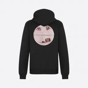 迪奥/Dior 黑色 Molton 棉质连帽衫搭配 DIOR AND DANIEL ARSHAM 褪色“CD”和 3D 篮球印花 023J605A0531-C984