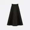 迪奥/Dior 半裙 黑色羊毛和桑蚕丝混纺面料 151J21A1166_X9000_T34