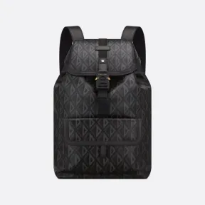 迪奥/Dior Dior Hit the Road 双肩背包 黑色帆布和光滑牛皮革 CD Diamond 图案 1ESBA021CDP_H43E_TU