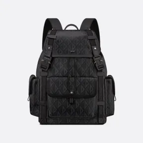 迪奥/Dior Dior Hit the Road 双肩背包 黑色帆布 CD Diamond 图案 1ESBA163CDP_H43E_TU