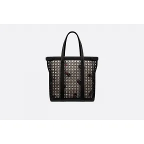 迪奥/Dior 黑色藤格纹小牛皮购物包  1PCSH101YMQ H03E