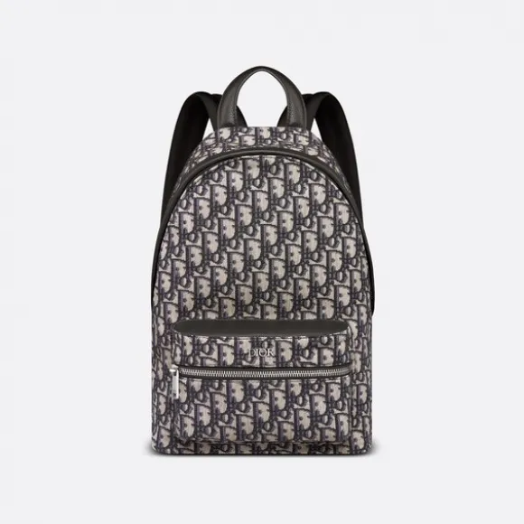 迪奥/Dior Rider 双肩背包 米色和黑色 Oblique 印花 1PEBA158YKY_H28E_TU