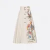 迪奥/Dior 系扣半裙 米白色棉质和桑蚕丝混纺府绸多色 Dior Jardin d&#x27;Hiver 图案 257J98A3125_X0810_T34