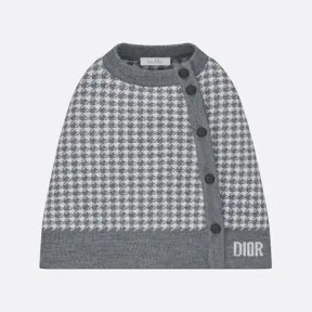 迪奥/Dior 婴幼儿斗篷 灰色羊毛针织面料千鸟格纹 2WBM34CPEK_Y188_T1