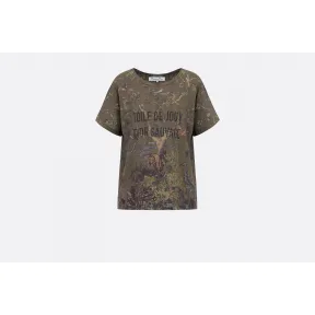 迪奥/Dior 纯棉和亚麻T恤  913T06JB425X 6803