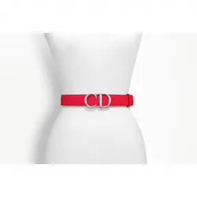 迪奥/Dior  dior signature 玫红色小公牛皮和红色小牛皮皮带 B0031PTVA M929