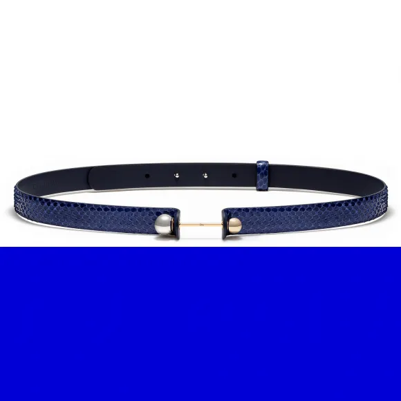 迪奥/Dior  dior pearl 亮面蟒蛇皮皮带 B0073PSHU M01B