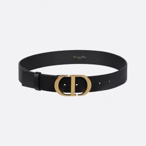 迪奥/Dior 黑色牛皮革 30 Montaigne 腰带饰复古金属“CD”搭扣 B0077UVWV-M900