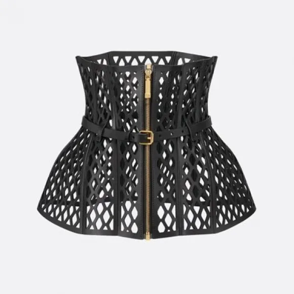 迪奥/Dior D-Trap 腰封 29.5 厘米黑色牛皮革 B0309UBDI_M900_S