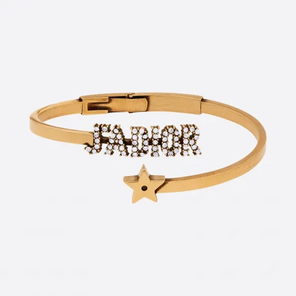 迪奥/Dior 白色仿水晶复古金色饰面 J’Adior 手镯 B1092ADRCY-D908