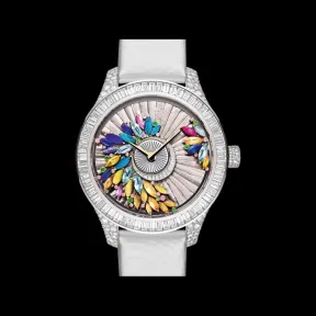 迪奥/Dior Dior Grand Bal Pièce Unique Parure Tropicale N°1 腕表 直径 36 MM，白色 18K 金、钻石和石饰，自动上链机芯 CD153B6X1017