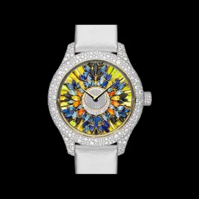 迪奥/Dior Dior Grand Bal Pièce Unique Parure Tropicale N°13 腕表 直径 36 MM，白色 18K 金、钻石和石饰，自动上链机芯 CD153B6X1029