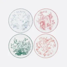 迪奥/Dior 甜品碟 4 件套装 多色 ABCDIOR 系列，塔罗牌、乌托邦、花园、女性基因 HYJ01ABC3L_C970_TU