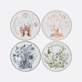 迪奥/Dior 甜品碟 4 件套装 多色 ABCDIOR 系列，女性主义、航行、蜡像、植物 HYJ01ALP3L_C970_TU