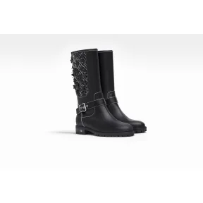 迪奥/Dior 黑色光滑小牛皮和nappa皮革骑士靴 KCI336CAN S900