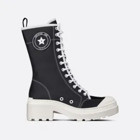 迪奥/Dior D-Rise 靴子 黑色科技面料和牛皮革 KDI768TFC_S17X_T35