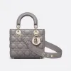 迪奥/Dior 小号 Lady Dior My ABCDior 手袋 灰色羊皮革藤格纹 M0538OCAL_M34G_TU