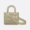 迪奥/Dior 小号 Lady Dior My ABCDior 手袋 灰绿色羊皮革藤格纹 M0538OCAL_M70H_TU