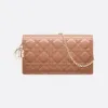 迪奥/Dior 玫瑰粉色牛皮革 Lady Dior 链条手拿包 S0204OVRB-M49P