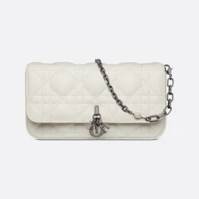 迪奥/Dior Lady Dior 手机袋 奶白色羊皮革藤格纹 S0977BNMJ_M030_TU