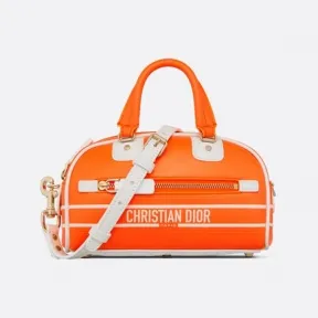 迪奥/Dior 超迷你拉链保龄球包 荧光橙色牛皮革 S6200OVWX_M057_TU