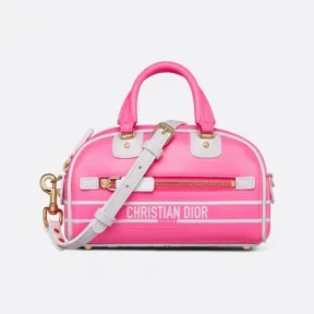迪奥/Dior 超迷你拉链保龄球包 荧光粉色牛皮革 S6200OVWX_M956_TU