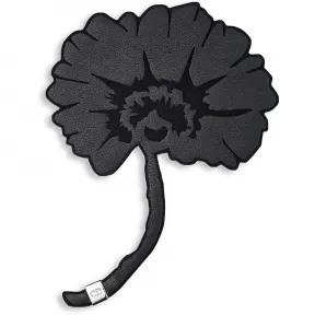 迪奥/Dior 黑色皮革花卉胸针 V0174HOMLE D004