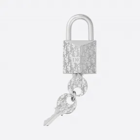 迪奥/Dior Dior Oblique 图案中号金属覆层挂锁钥匙链 V0513HOMMT-D000