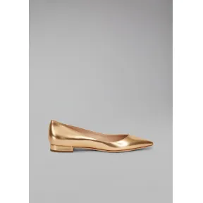 乔治阿玛尼/Giorgio Armani 层压皮革尖头芭蕾鞋 11404190qb