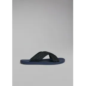 乔治阿玛尼/Giorgio Armani 徽标织物饰带人字拖搭配皮革细节 11510817xk