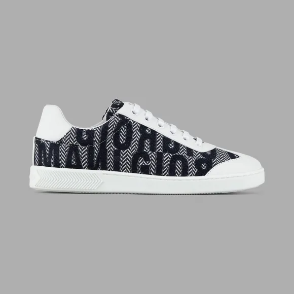 乔治阿玛尼/Giorgio Armani 人字纹图案和字样皮革和布料运动鞋 11635164ra