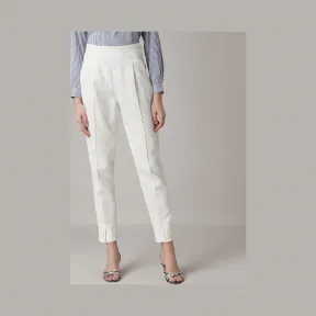 乔治阿玛尼/Giorgio Armani 水洗羊毛哔叽混纺面料褶饰长裤 13306042ix