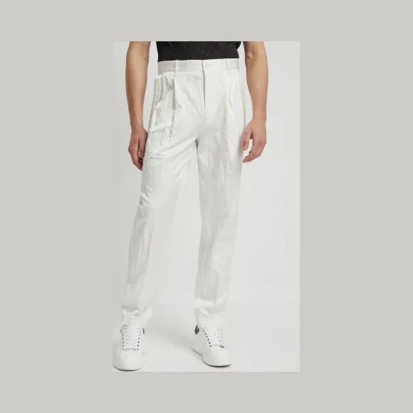 安普里奥·阿玛尼/Emporio Armani 波纹棉粘混纺带褶长裤 13332288uq