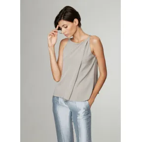 乔治阿玛尼/Giorgio Armani 垂褶真丝素绉缎上衣 35398795ns