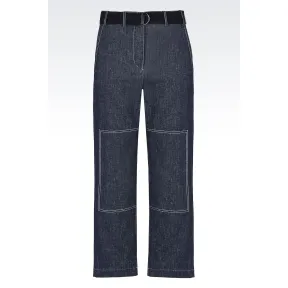 乔治阿玛尼/Giorgio Armani 棉质亚麻牛仔九分裤 36955936KW