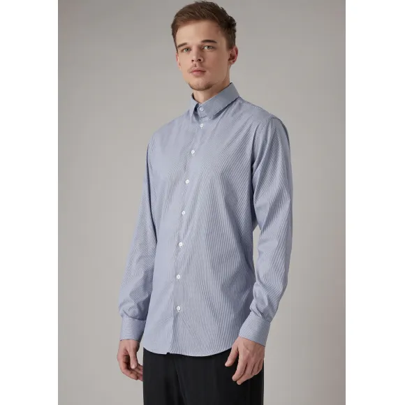 乔治阿玛尼/Giorgio Armani 弹力条纹面料修身版型衬衫 38818607vo