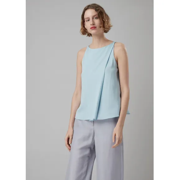 乔治阿玛尼/Giorgio Armani 垂褶真丝素绉缎上衣 38831650bc