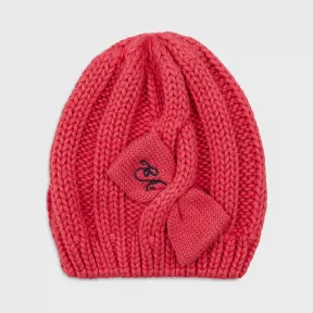 安普里奥·阿玛尼/Emporio Armani 饰标识带蝴蝶结宽罗纹针织贝雷帽 46668382kp