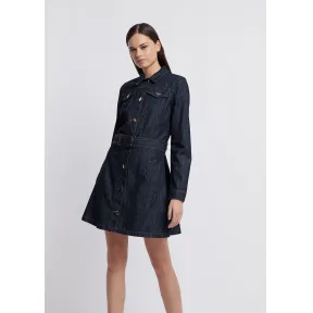 安普里奥·阿玛尼/Emporio Armani 配腰带之字形缝线牛仔面料风衣 41879760ho