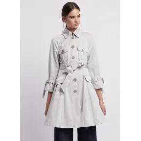 安普里奥·阿玛尼/Emporio Armani 衣袖蝴蝶结塔夫绸风衣 41885265ds