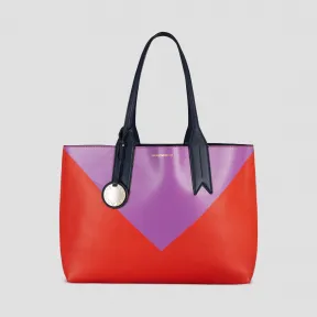 安普里奥·阿玛尼/Emporio Armani 配内袋和带徽章挂件三角形印花购物包 45458124tv