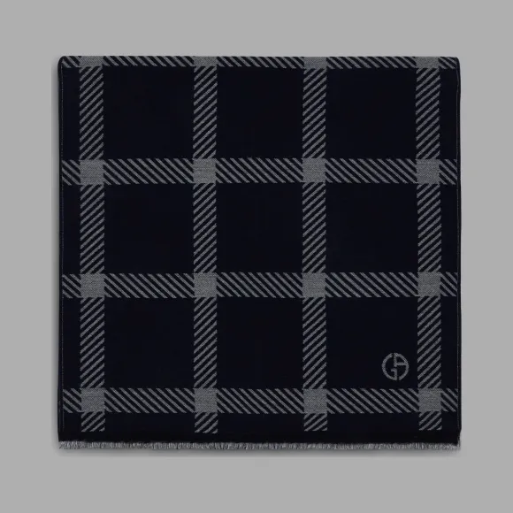 乔治阿玛尼/Giorgio Armani 提花针织大号方形图案围巾 46603847ej