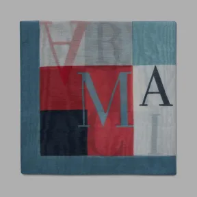 乔治阿玛尼/Giorgio Armani 刻字图案方形棉和真丝围巾 46621658hi