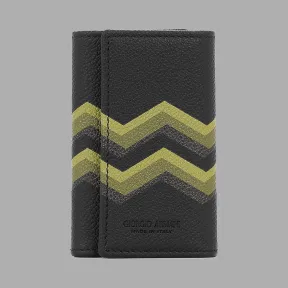 乔治阿玛尼/Giorgio Armani 彩色人字纹印花粒面皮革腕带卡夹 46625291fl