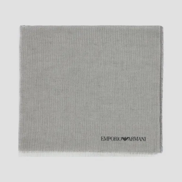 安普里奥·阿玛尼/Emporio Armani 丝网印花标识莫代尔麻披肩 46625908ua