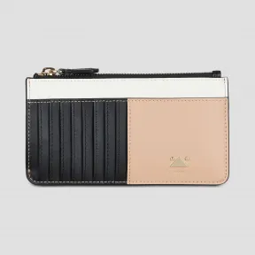 安普里奥·阿玛尼/Emporio Armani 三角金属片细节三色皮革卡片夹 46633474ws