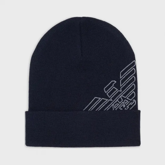 安普里奥·阿玛尼/Emporio Armani 鹰标纯初剪羊毛贝雷帽 46652926xw